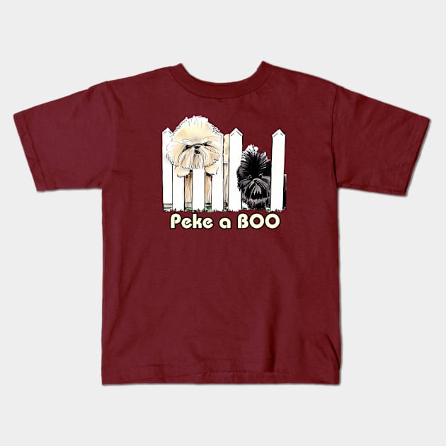 Peke-a-BOO Pekingese Kids T-Shirt by ZogDog Pro
